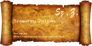 Szemerey Zoltán névjegykártya